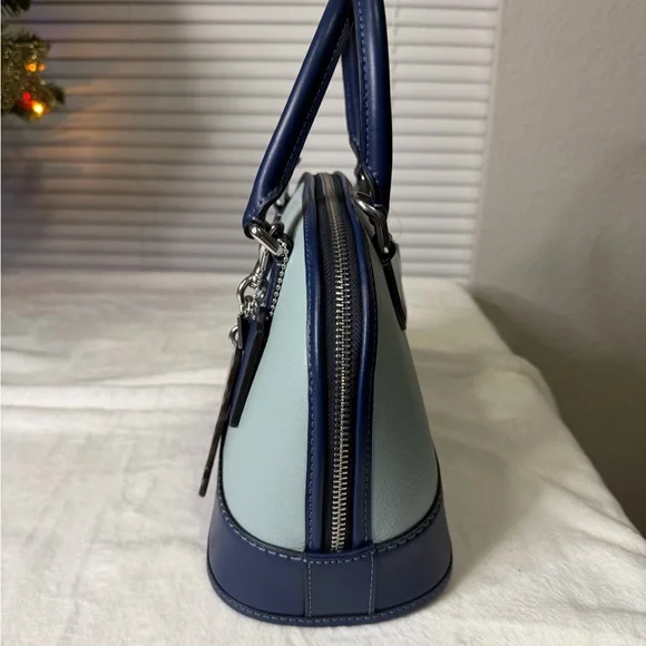 New! Coach Deep Blue and Light Blue Sabrina Satchel - Picture 4 of 9